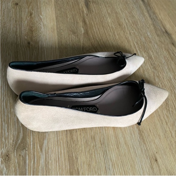 Tom Ford Bow Knot Blush Pink Suede Ballerina Flats 39.5 - Picture 7 of 10